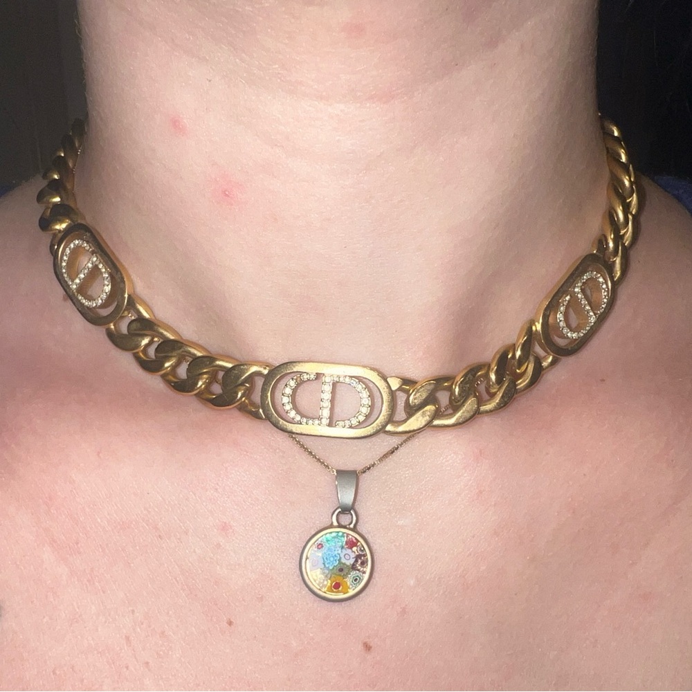 Dior Gold Chain Choker Necklace